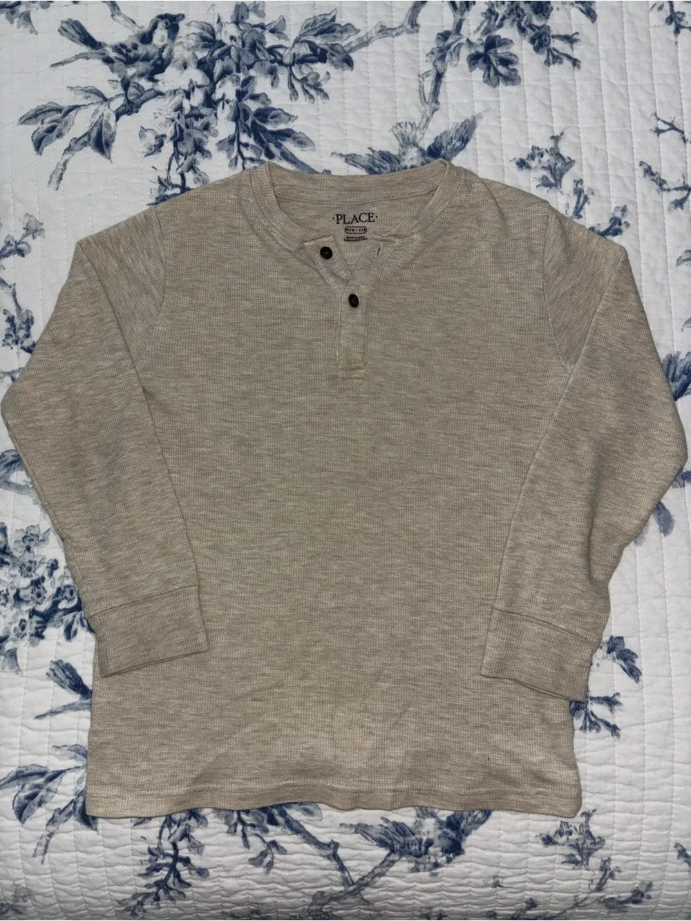 Children's Place | Boy’s Beige Henley Long-Sleeve